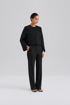 Ruthie Cropped Boucle Blazer - Black