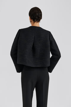 Ruthie Cropped Boucle Blazer - Black