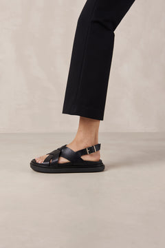 Trunca Leather Sandals - Black