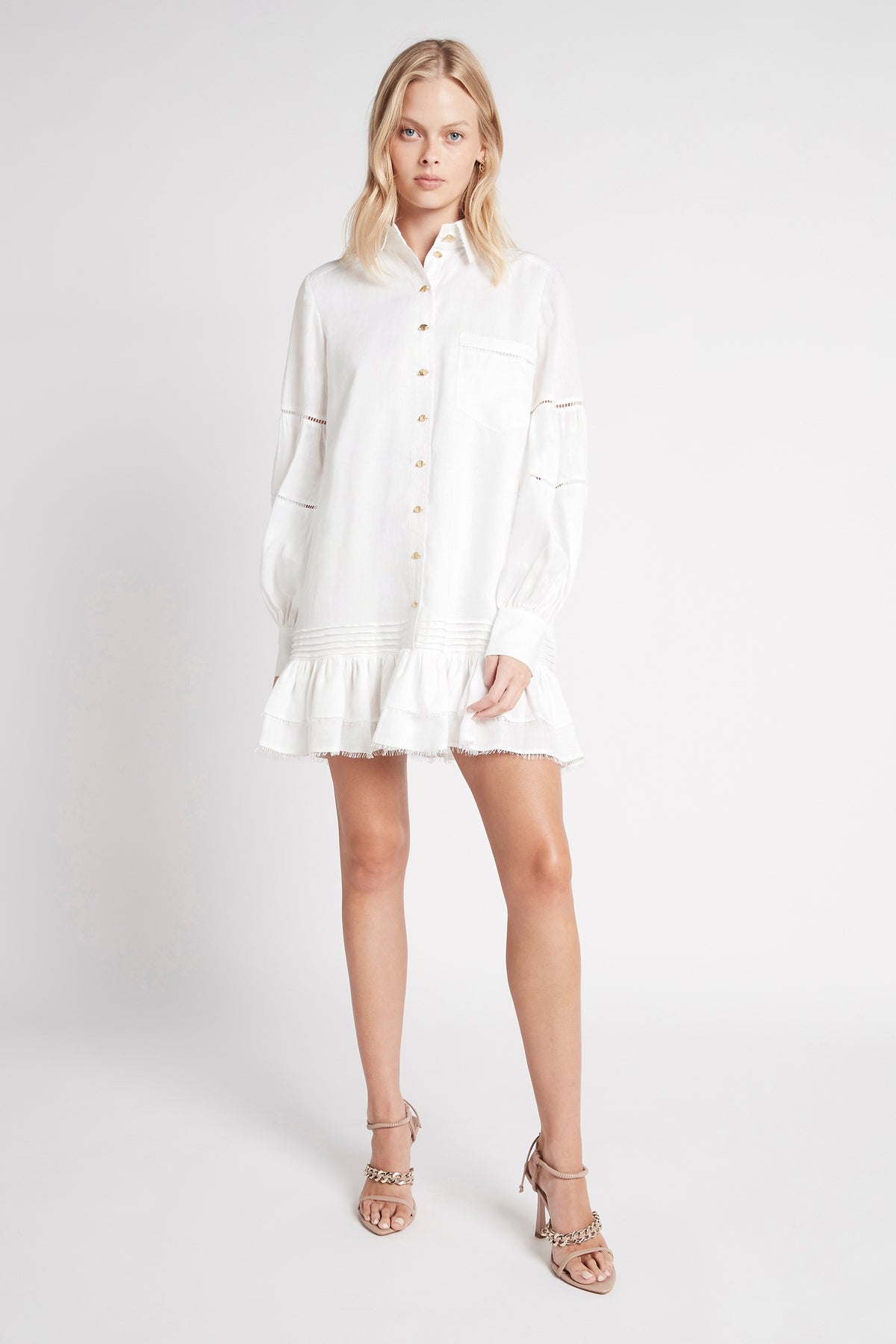 Lotus Shirt Mini Dress - Ivory