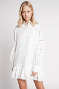 Lotus Shirt Mini Dress - Ivory