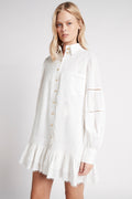 Lotus Shirt Mini Dress - Ivory