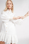Lotus Shirt Mini Dress - Ivory