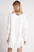 Lotus Shirt Mini Dress - Ivory