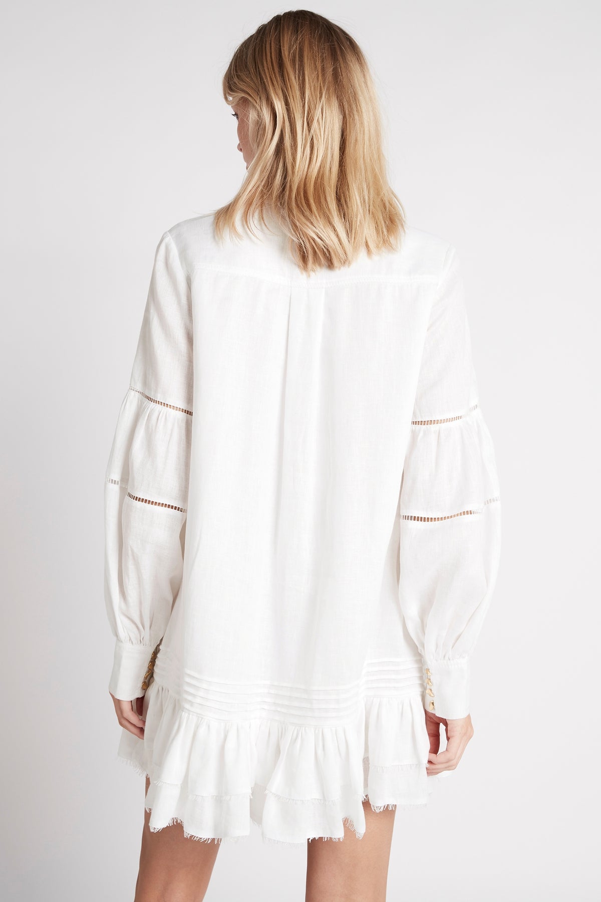 Lotus Shirt Mini Dress - Ivory