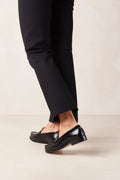 Rivet Leather Loafers - Black