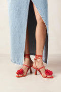 Kendra Leather Sandals - Bloom Red