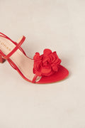 Kendra Leather Sandals - Bloom Red
