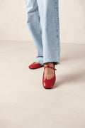 Por Do Sol Leather Ballet Flats - Red