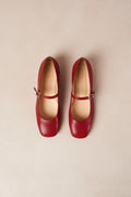 Por Do Sol Leather Ballet Flats - Red