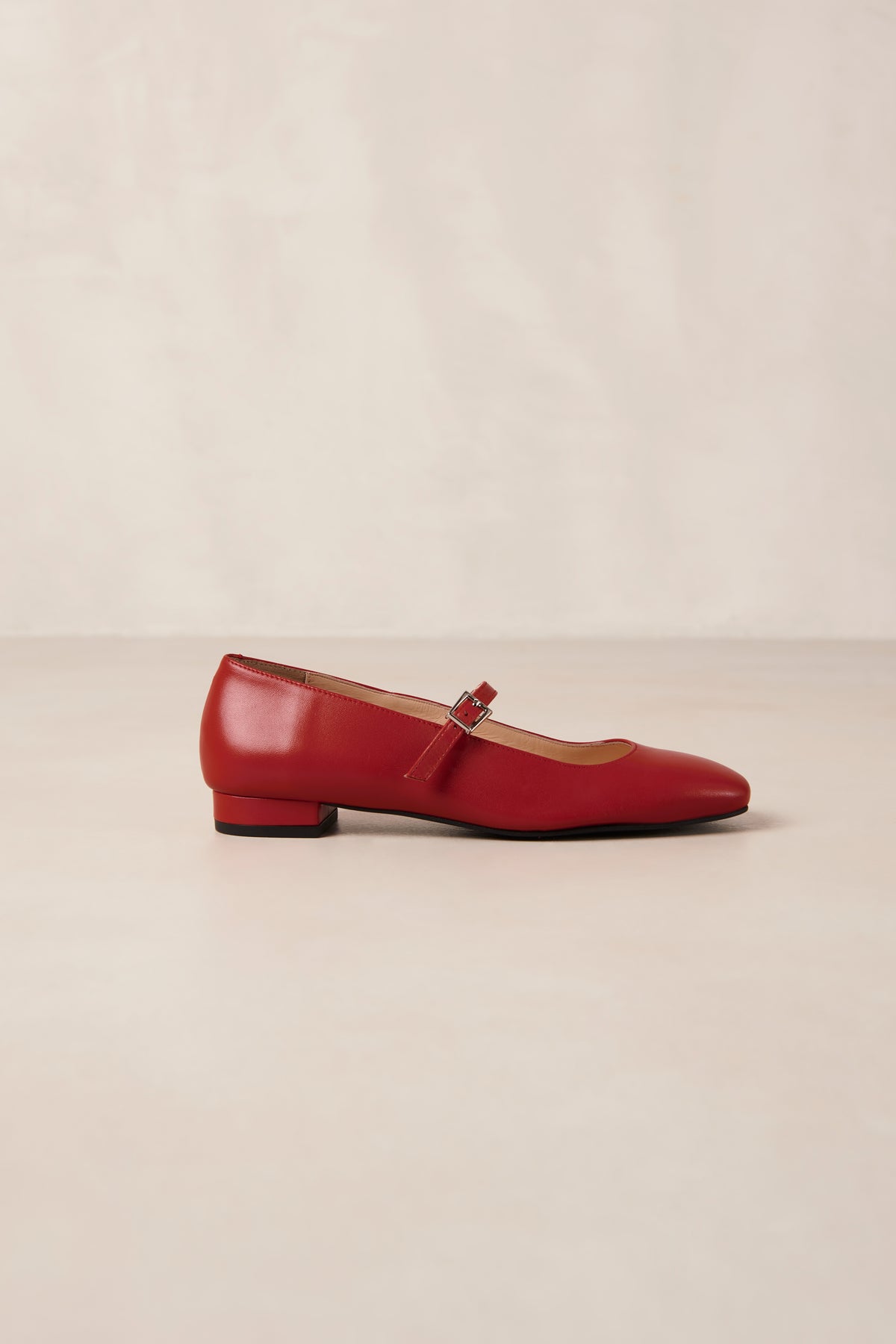 Por Do Sol Leather Ballet Flats - Red