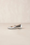 Por Do Sol Shimmer Leather Ballet Flats - Silver