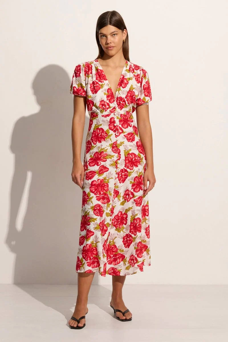 Bellavista Midi Dress - Isadora Floral Red