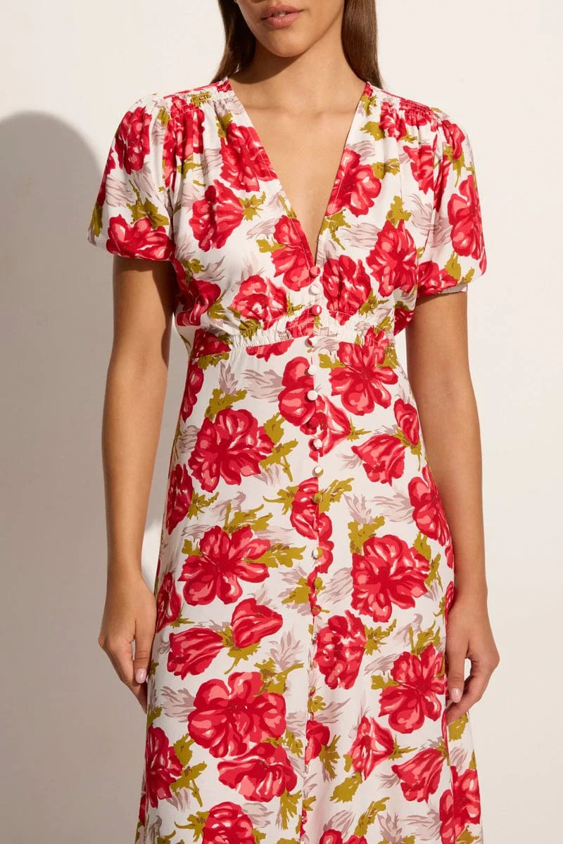 Bellavista Midi Dress - Isadora Floral Red