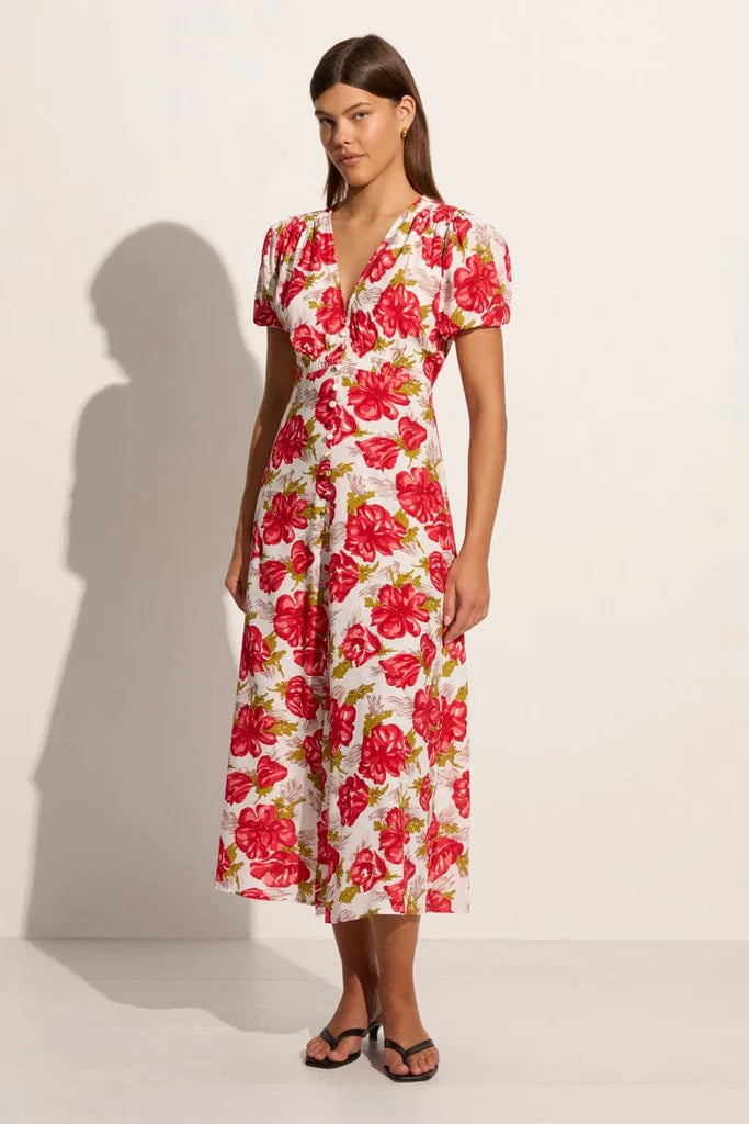 Bellavista Midi Dress - Isadora Floral Red