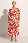 Bellavista Midi Dress - Isadora Floral Red