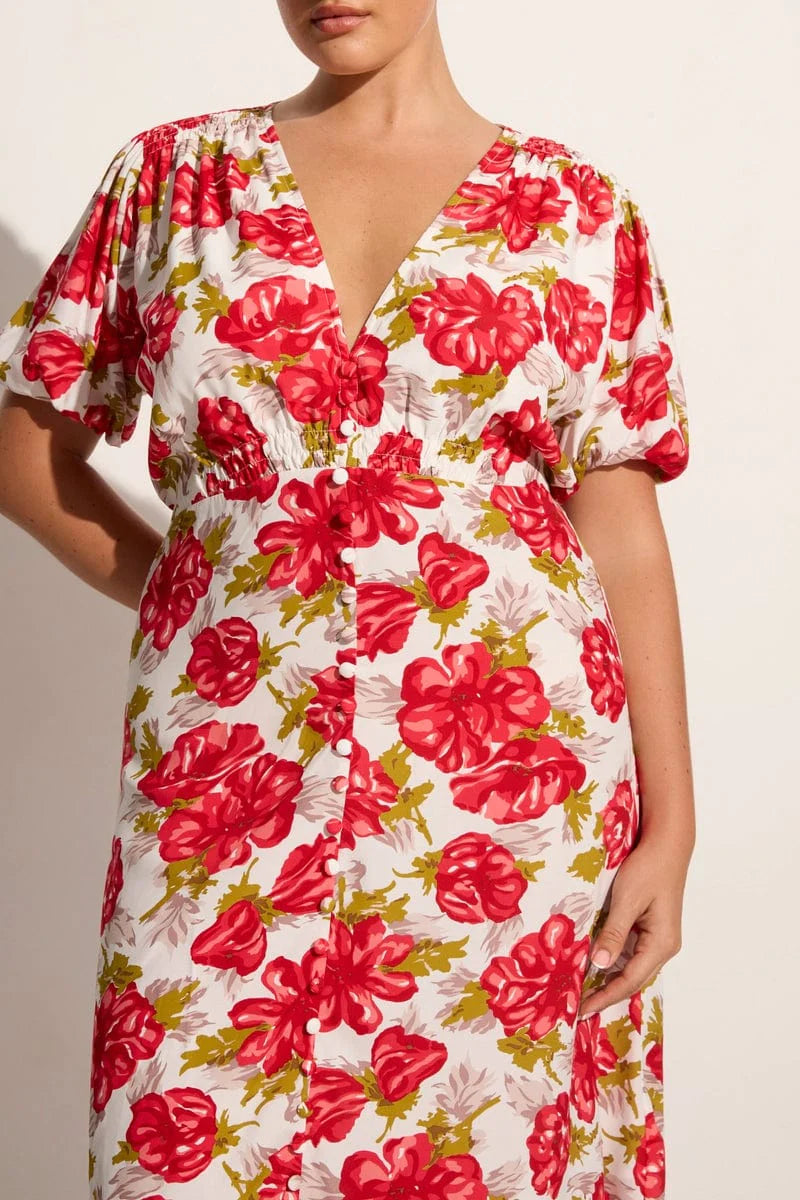 Bellavista Midi Dress - Isadora Floral Red
