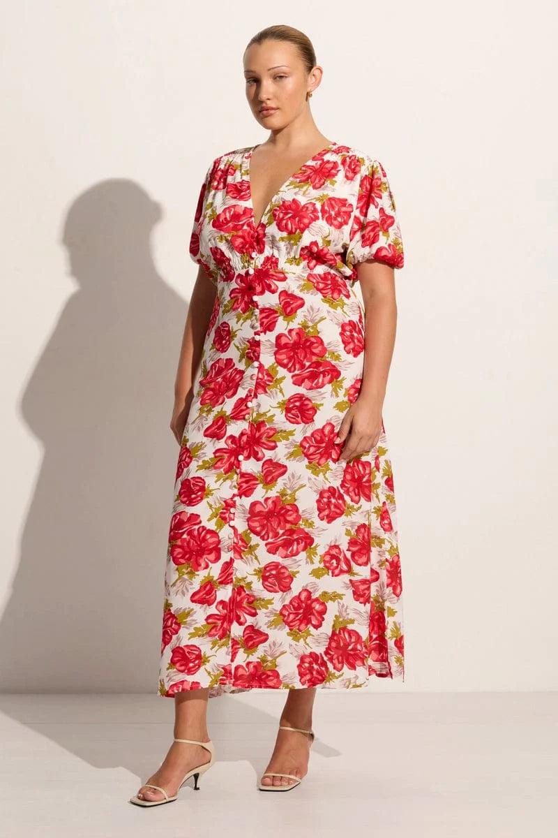 Bellavista Midi Dress - Isadora Floral Red