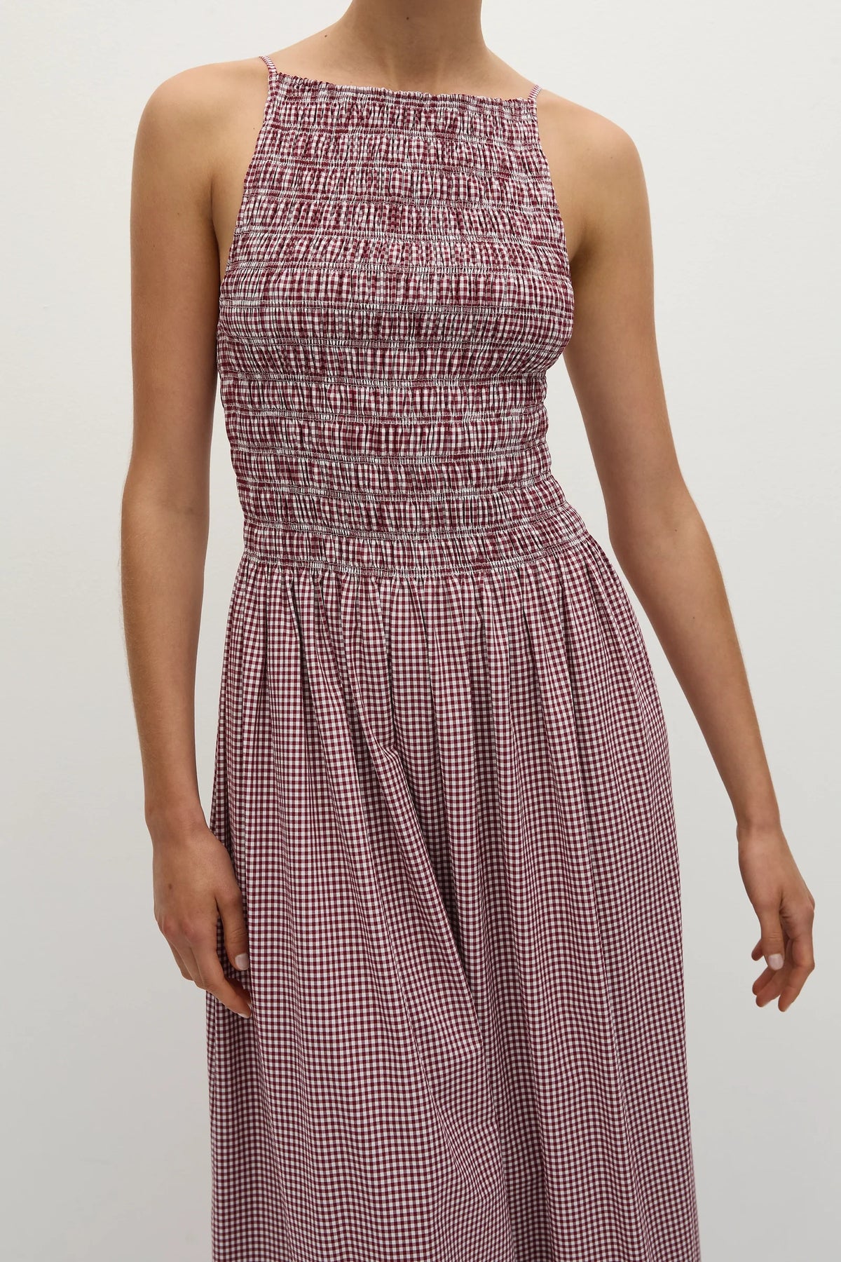 Laia Maxi Dress - Gingham Deep Red