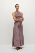 Laia Maxi Dress - Gingham Deep Red