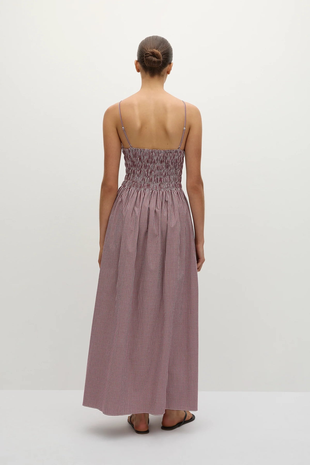 Laia Maxi Dress - Gingham Deep Red