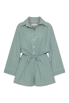 Freja Playsuit - Green Stripe