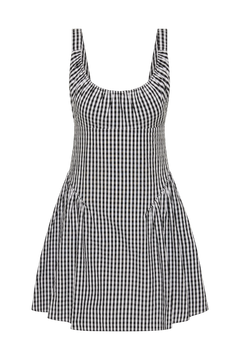 Marcella Mini Dress - Black Textured Gingham