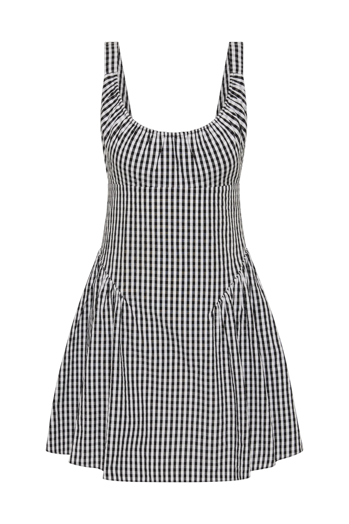 Marcella Mini Dress - Black Textured Gingham