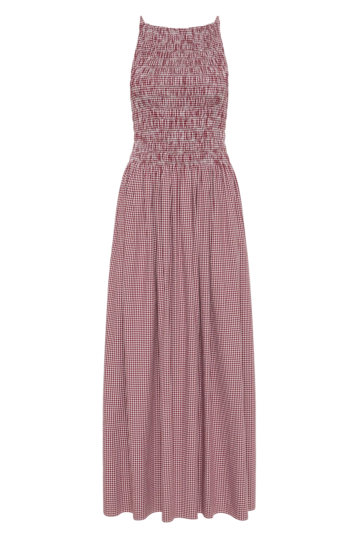 Laia Maxi Dress - Gingham Deep Red