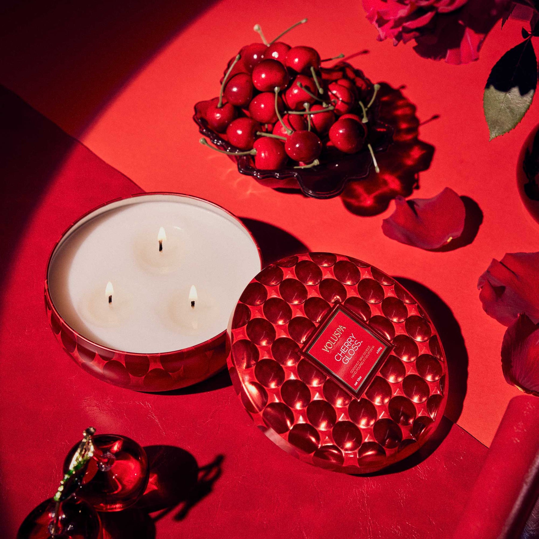 3 Wick Tin Candle - Cherry Gloss