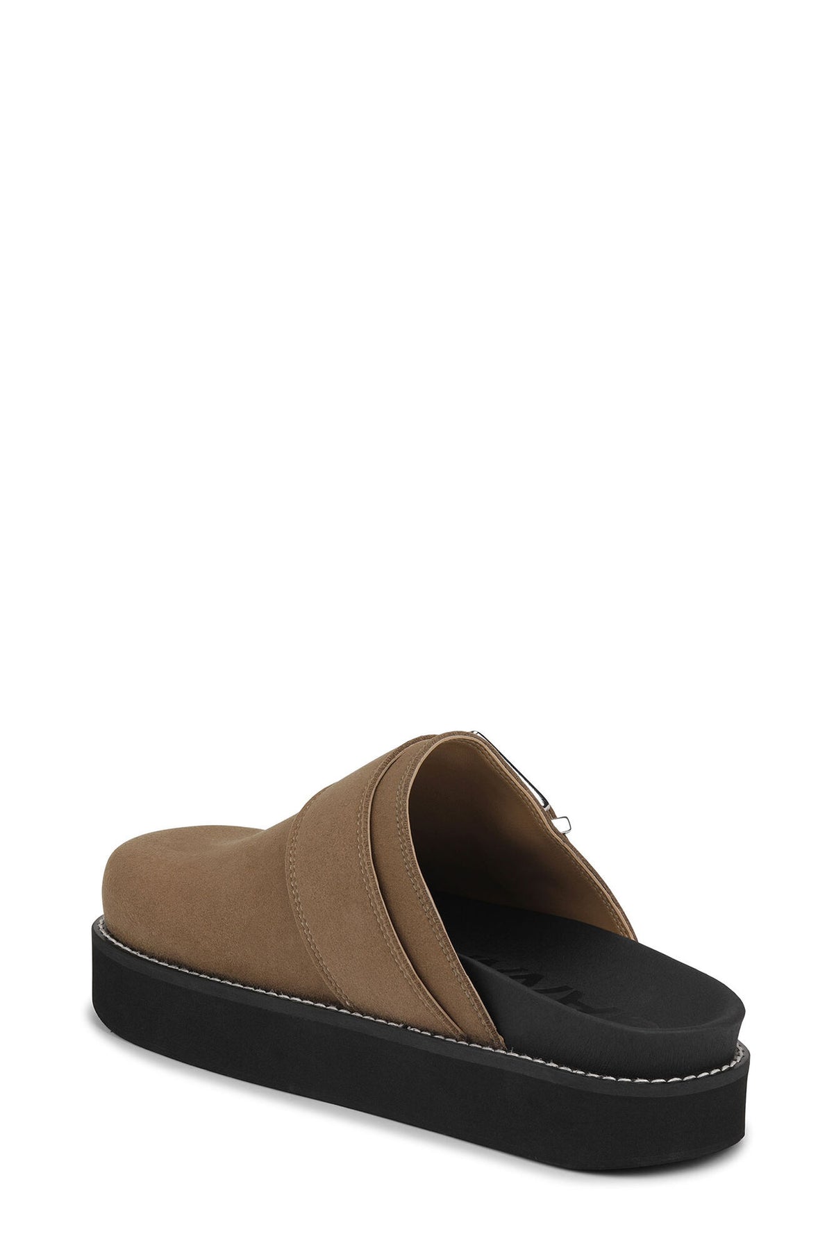 Ganni Feminine Buckle Mule Sandal Suede - Chocolate Fondant