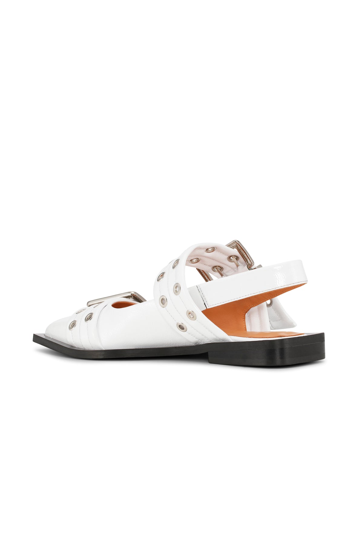 Feminine Buckle Ballerina Naplack - Egret