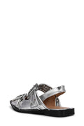 Feminine Buckle Ballerina - Metallic Silver