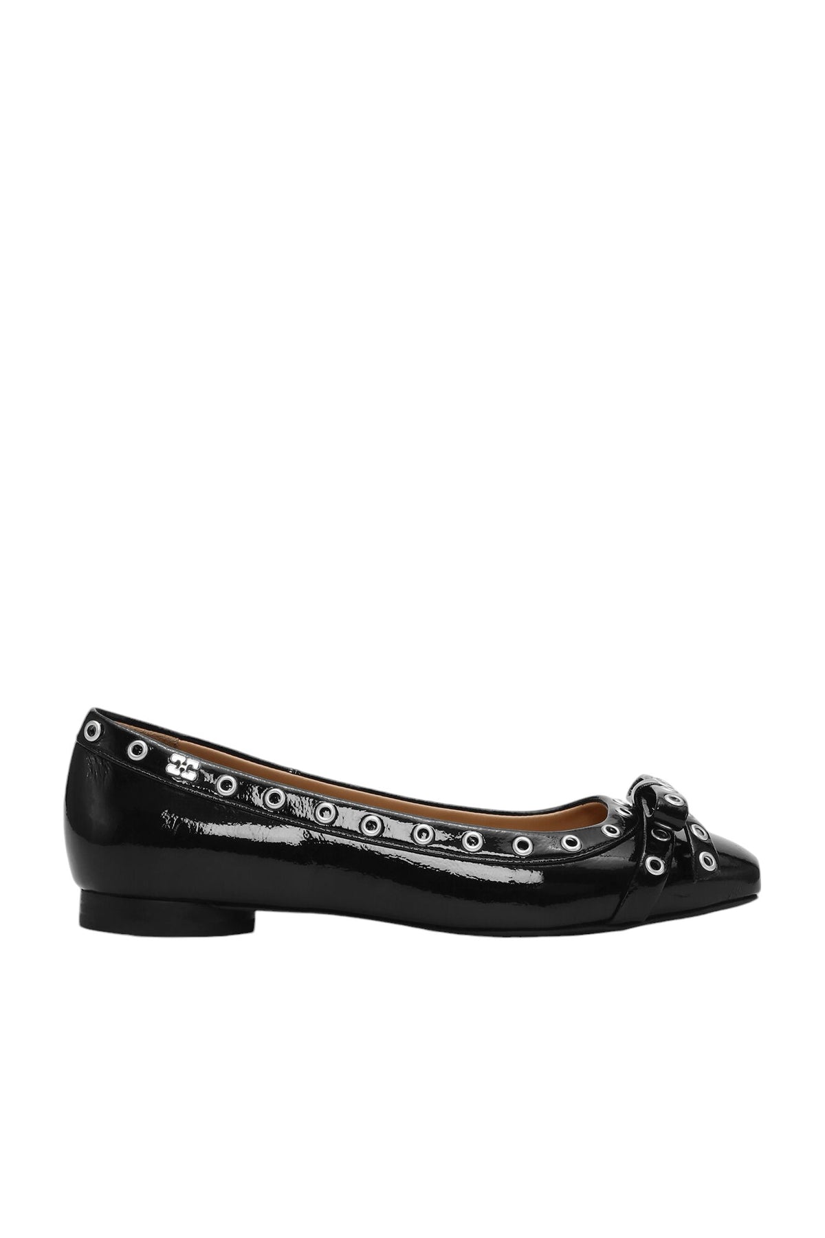 Eyelets Bow Ballerina Naplack - Svart