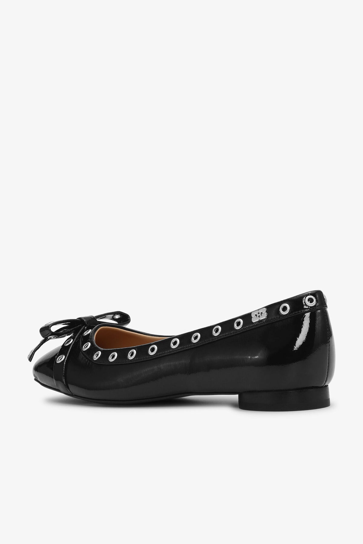 Eyelets Bow Ballerina Naplack - Svart