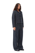Feminine Buckle Ballerina Denim - Dark Navy