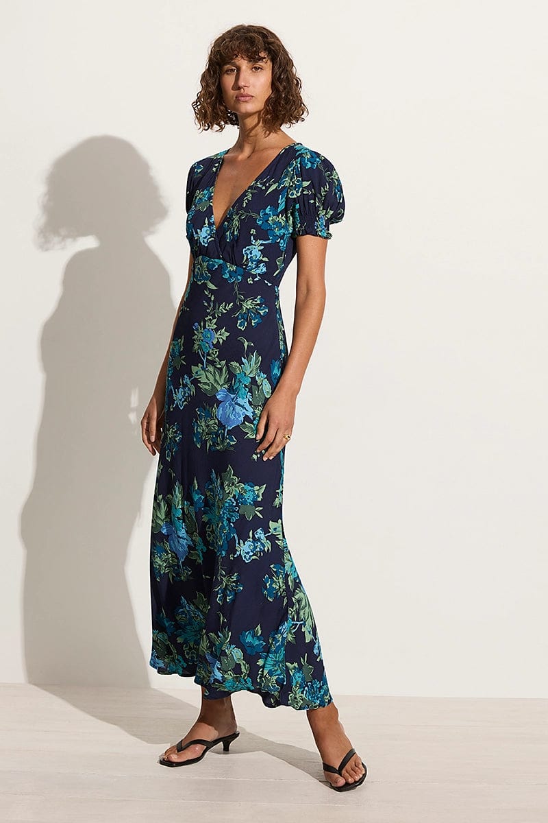 Reis Midi Dress - Escala Floral/Navy