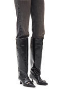 Ganni Eyelets Slouchy High Shaft Boot Naplack - Svart
