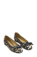 Eyelets Bow Ballerina Satin Print - Leopardmönster