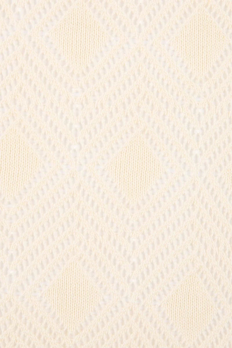 Serena Pointelle Knit Dress - Off White