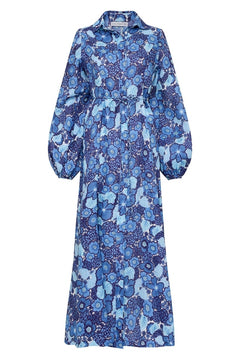 Los Cinco Maxi Dress - La Mira Floral Blue