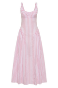 Marcella Midiklänning - Fiori Stripe Palazzo