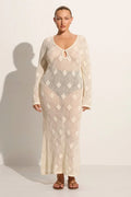Serena Pointelle Knit Dress - Off White