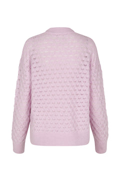 Saanour Pointelle Sweater - Lilac Snow