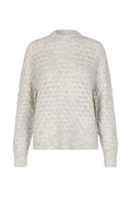 Saanour Pointelle Sweater - White Melange
