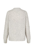 Saanour Pointelle Sweater - White Melange