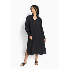 Sari Linen Dress - Jet Black