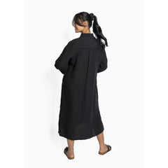 Sari Linen Dress - Jet Black