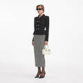 Textured Knit Peplum Jacket - Black