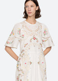 Edwina Embroidery S/Slv Dress - White